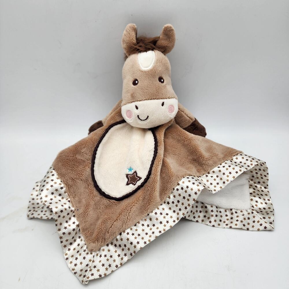 Douglas Baby Star Pony Horse Lovey Plush Security Blanket Satin Lil Snuggler